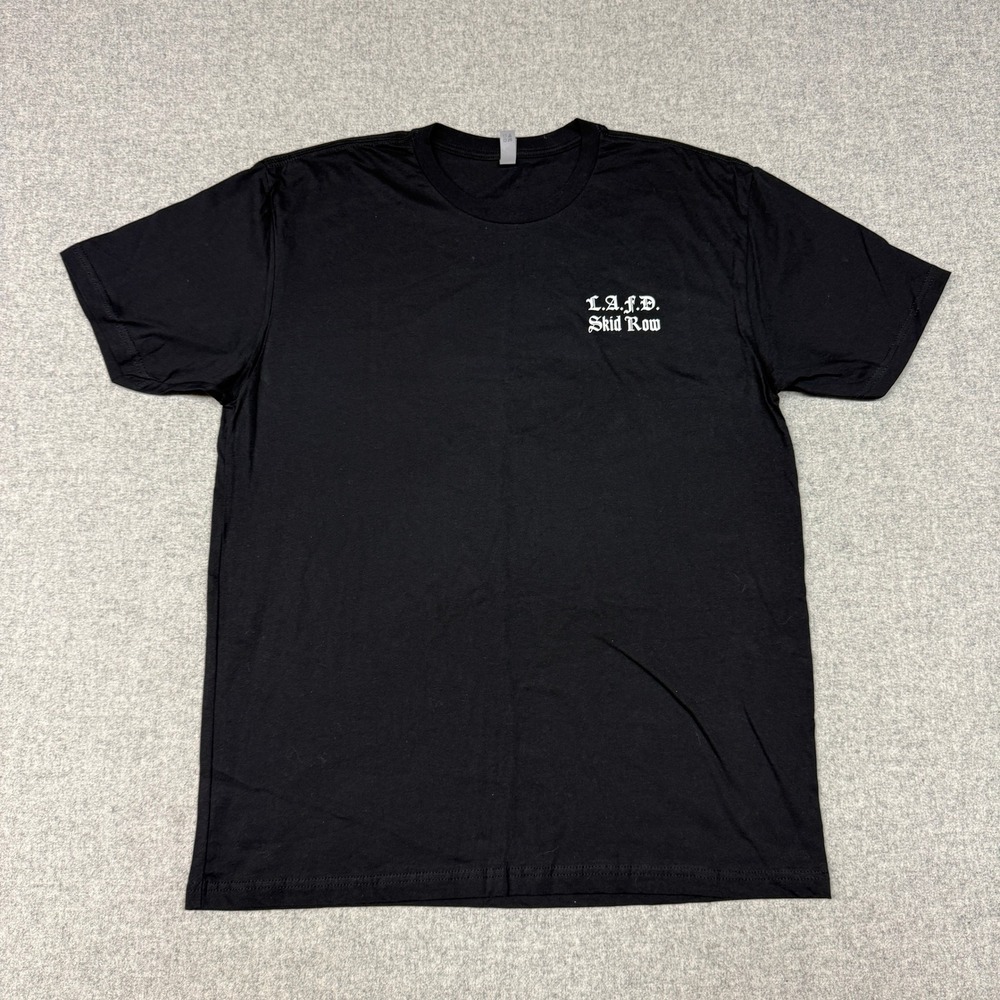 Next Level Apparel LAFD Skid Row Firehouse T-Shirt XL Black Graphic Tee Cotton